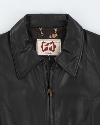 Vintage 90s FM Canada Leather Zip Up Jacket - S