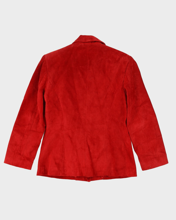 Vintage 90s Danier Red Suede Jacket - S