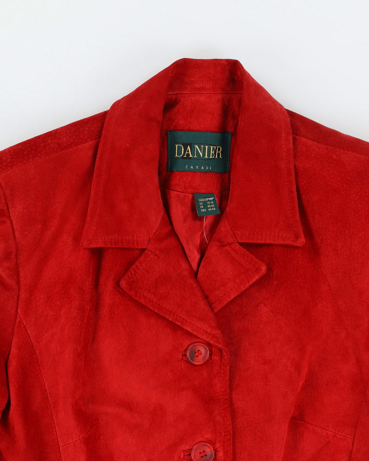 Vintage 90s Danier Red Suede Jacket - S