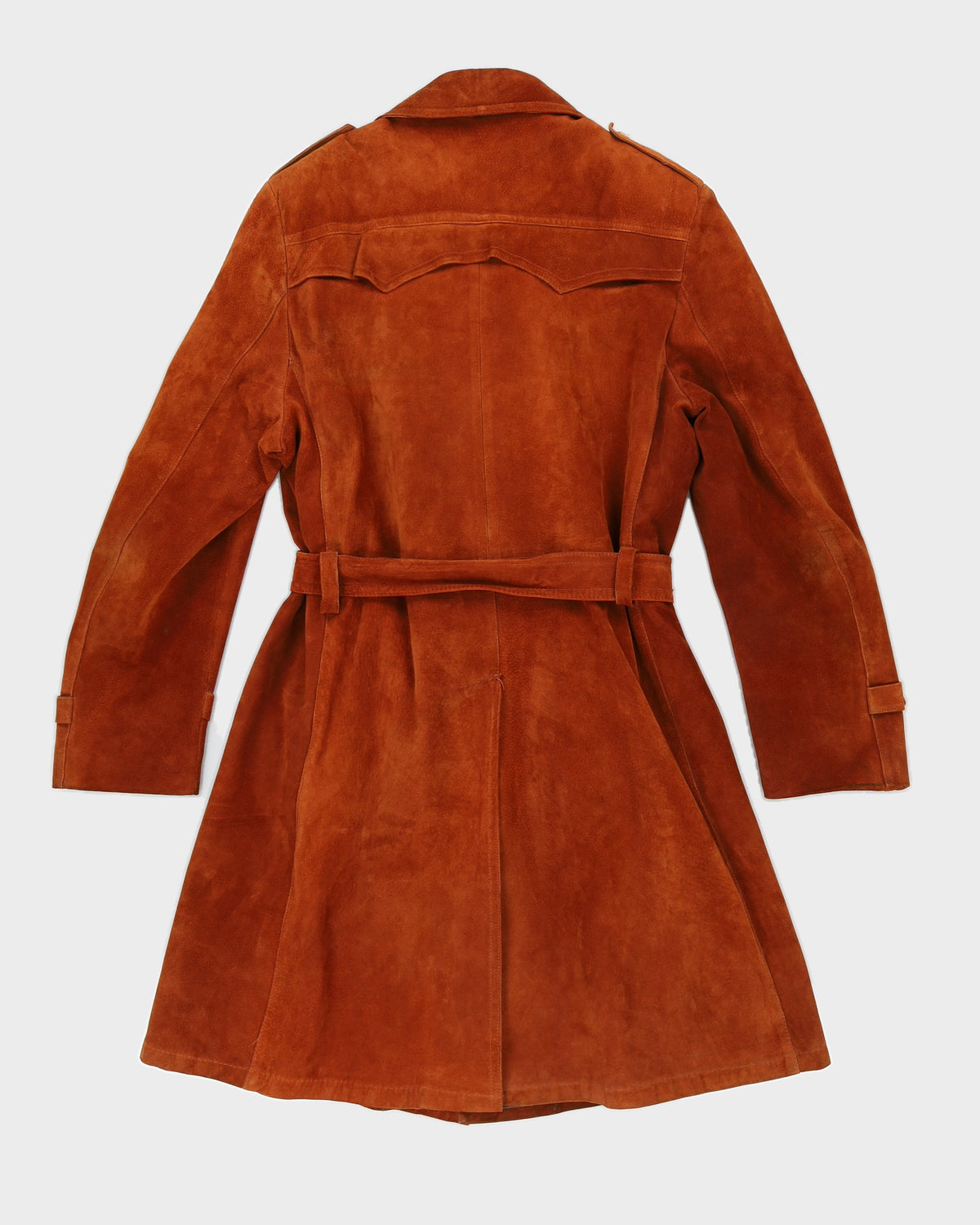 Vintage 60s Bobby Hull Burnt Orange Suede Leather Coat - L