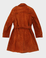 Vintage 60s Bobby Hull Burnt Orange Suede Leather Coat - L