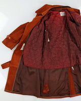 Vintage 60s Bobby Hull Burnt Orange Suede Leather Coat - L