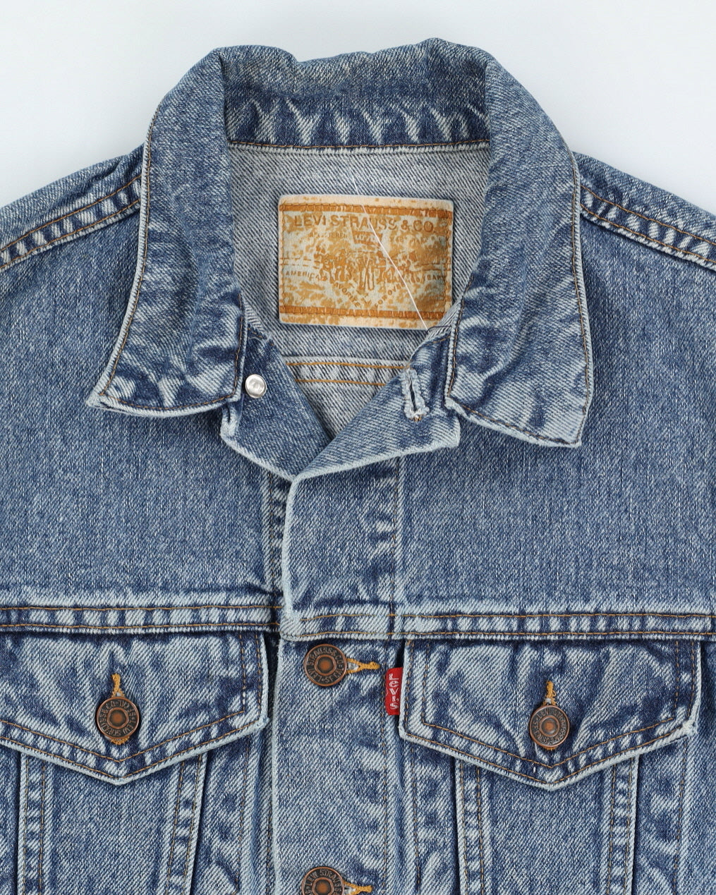 Vintage 90s Levi's Medium Wash Blue Denim Jacket - S