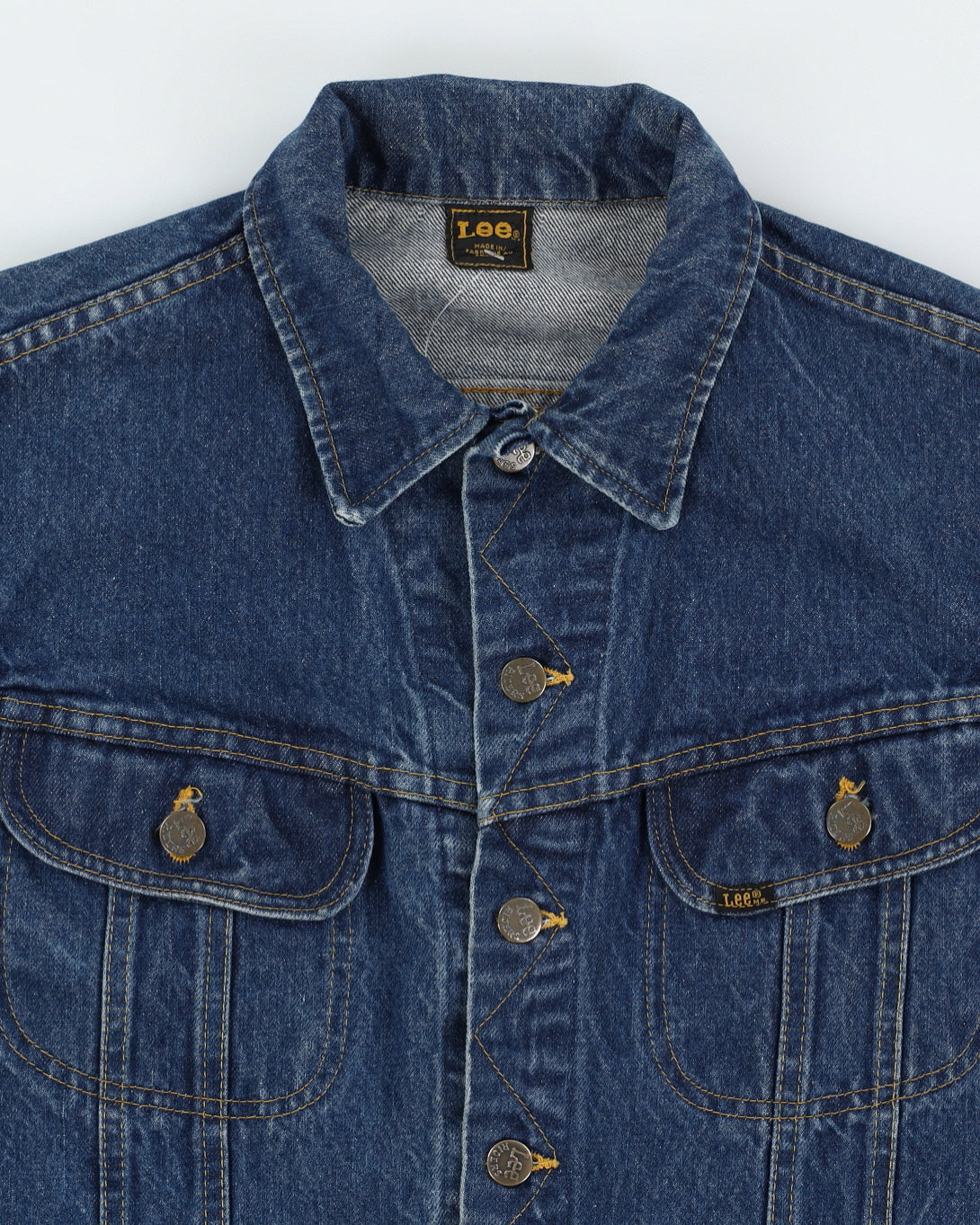 Vintage 70s Lee Medium Wash Blue Denim Jacket - M