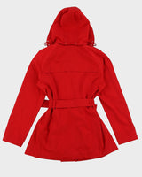 Calvin Klein Red Double Breasted Hooded Coat - M
