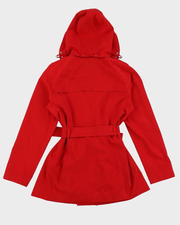 Calvin Klein Red Double Breasted Hooded Coat - M