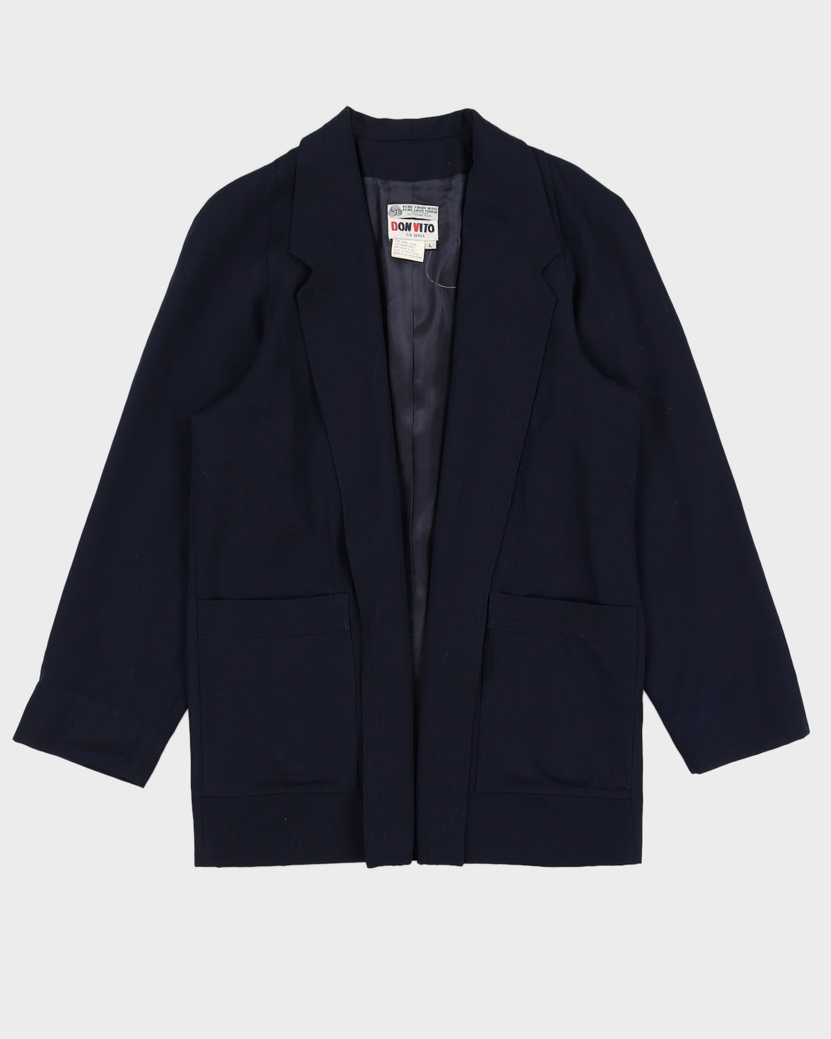 Vintage 80s Don Vito Navy Blazer Coat - L