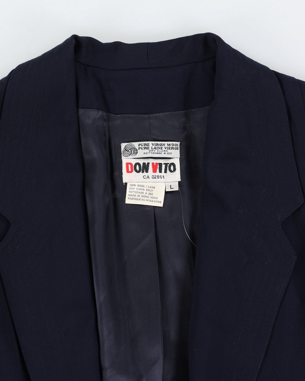 Vintage 80s Don Vito Navy Blazer Coat - L