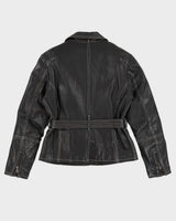 Vintage 90s Maria's Leather Jacket With Belt - M