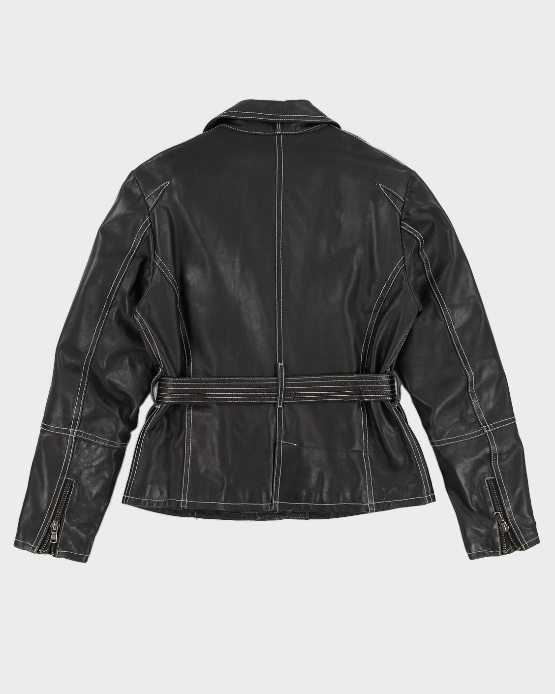 Vintage 90s Maria's Leather Jacket With Belt - M