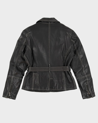 Vintage 90s Maria's Leather Jacket With Belt - M