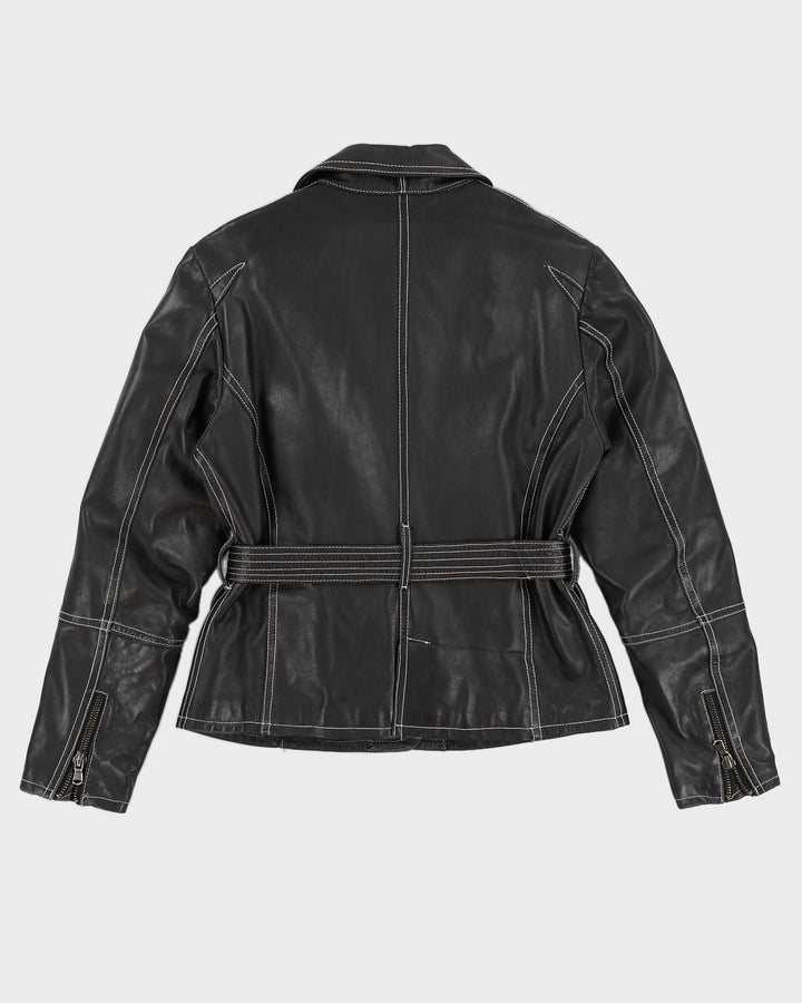Vintage 90s Maria's Leather Jacket With Belt - M
