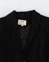 Vintage 80s Maxima For Henri Bendel Black Suede Tassel Jacket - L