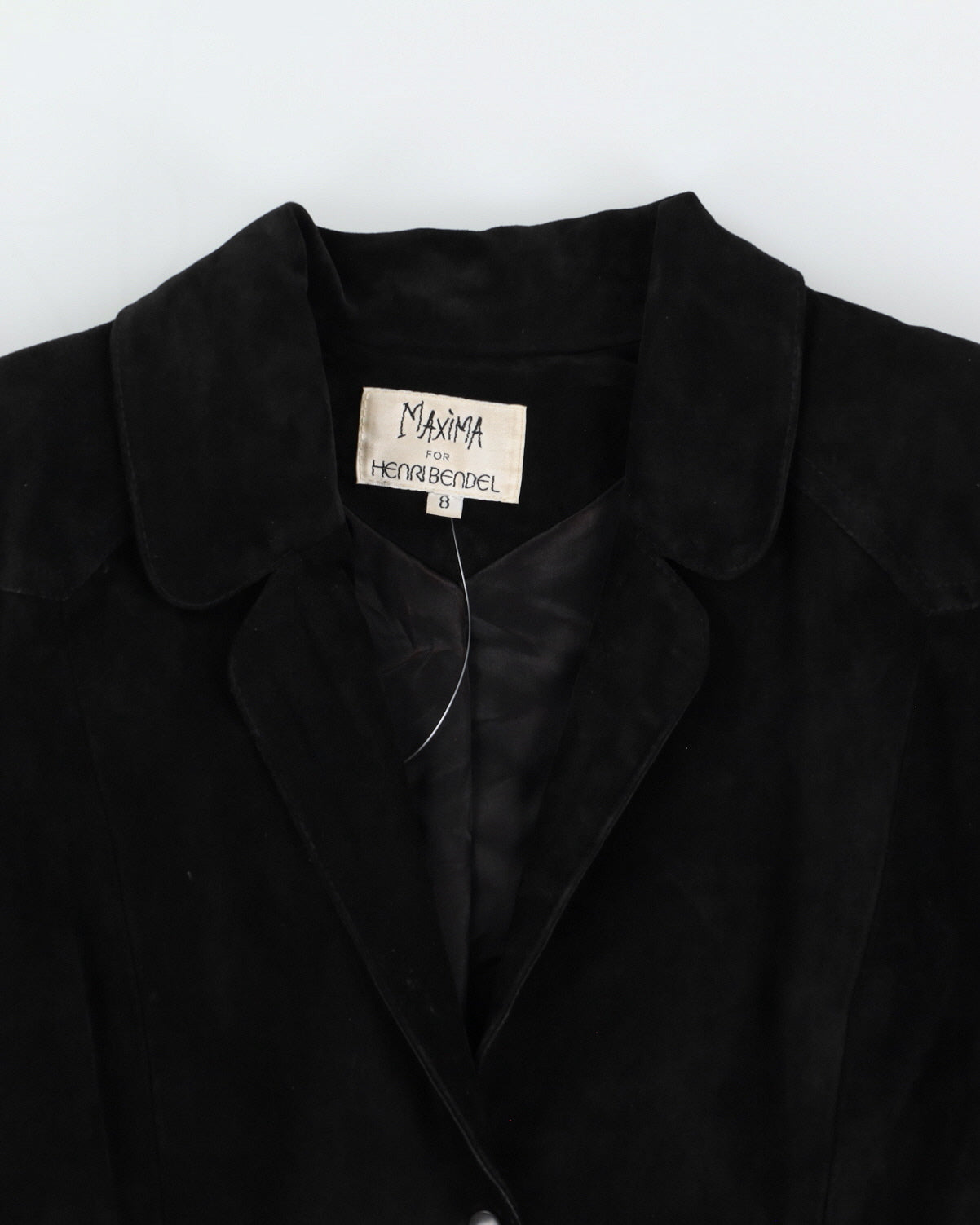 Vintage 80s Maxima For Henri Bendel Black Suede Tassel Jacket - L