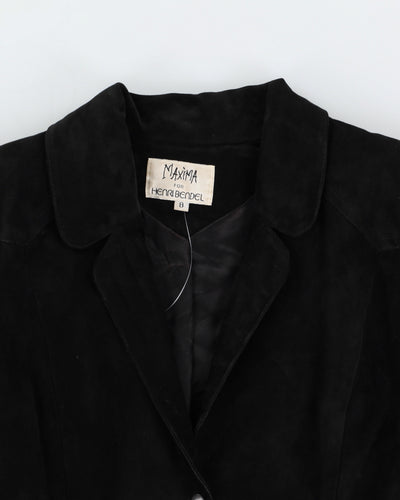 Vintage 80s Maxima For Henri Bendel Black Suede Tassel Jacket - L