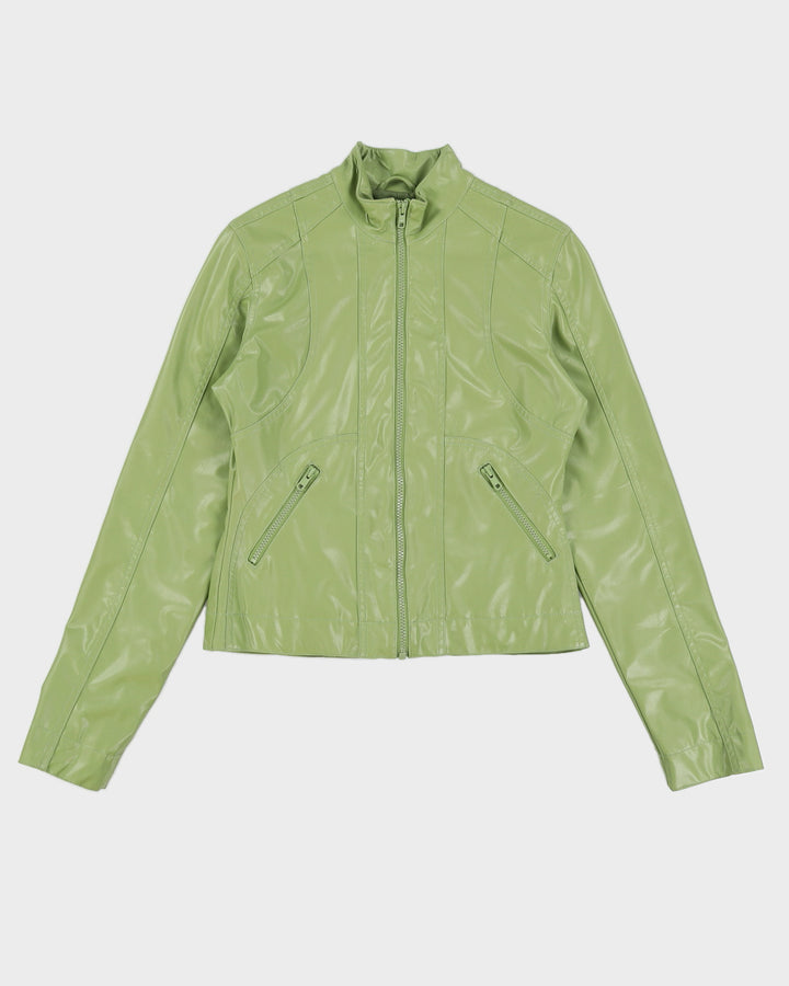 Y2K 00s RW & Co Green Pleather Moto Jacket - XS