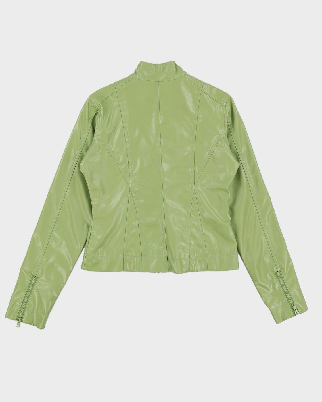 Y2K 00s RW &amp; Co Green Pleather Moto Jacket - XS