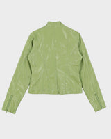 Y2K 00s RW &amp; Co Green Pleather Moto Jacket - XS