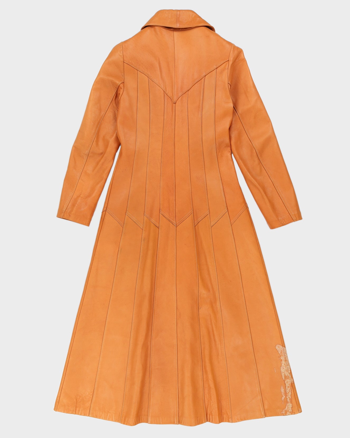 Vintage 70s Sinnika Furs Orange Leather Coat - XS