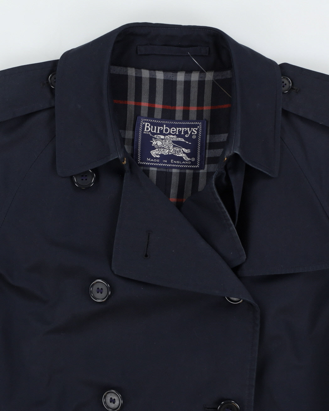 Vintage 70s Burberrys Navy Double Breasted Coat - M/L