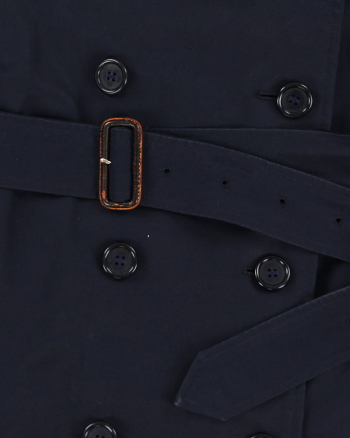 Vintage 70s Burberrys Navy Double Breasted Coat - M/L