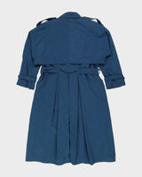 Vintage 80s Niccolini Blue Trench Coat - XL