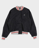 Vintage 90s Nike Black Embroidered Logo Bomber Jacket - M