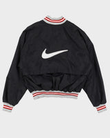 Vintage 90s Nike Black Embroidered Logo Bomber Jacket - M