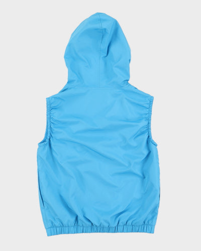 00s Y2K Fubu Blue Hooded Gilet - M