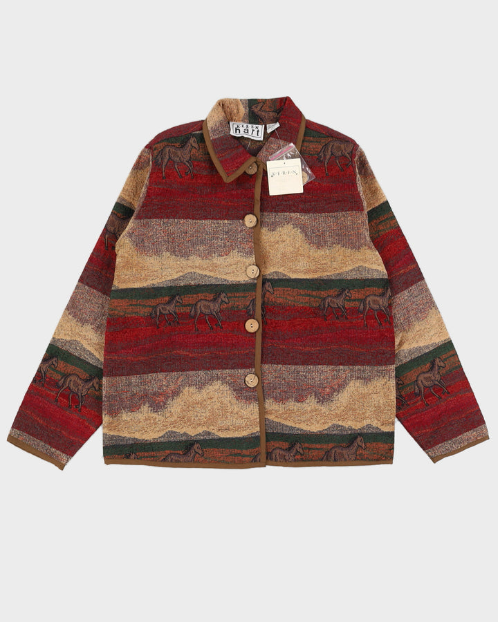 Vintage 90s Keren Hart Horse Button Up Jacket - S