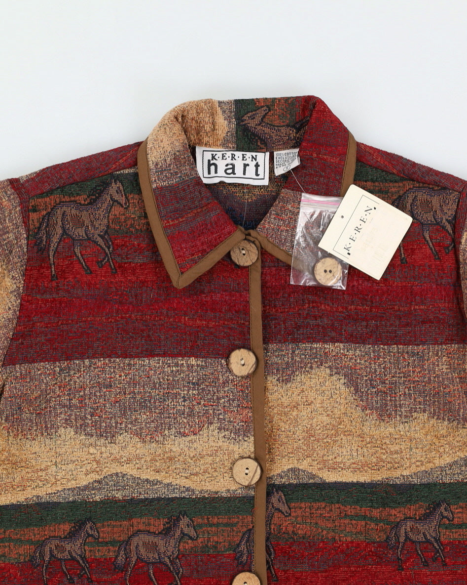 Vintage 90s Keren Hart Horse Button Up Jacket - S