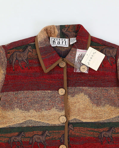 Vintage 90s Keren Hart Horse Button Up Jacket - S