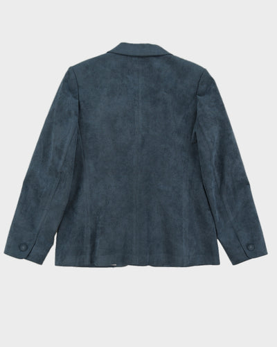 Vintage 80s Joy David Blue Suede Blazer - M