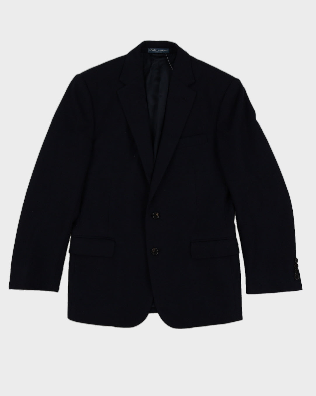 Vintage 90s Polo By Ralph Lauren Navy Wool Blazer - S
