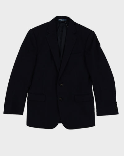 Vintage 90s Polo By Ralph Lauren Navy Wool Blazer - S