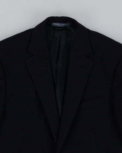 Vintage 90s Polo By Ralph Lauren Navy Wool Blazer - S