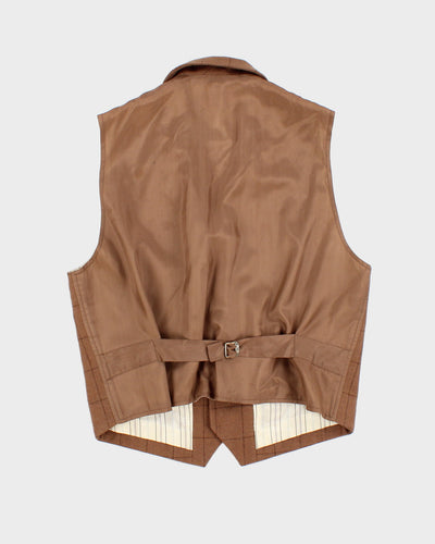 Vintage 90s Ralph Lauren Brown Wool Waistcoat - M