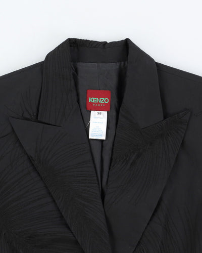 Kenzo Black Feather Pattern Blazer - S