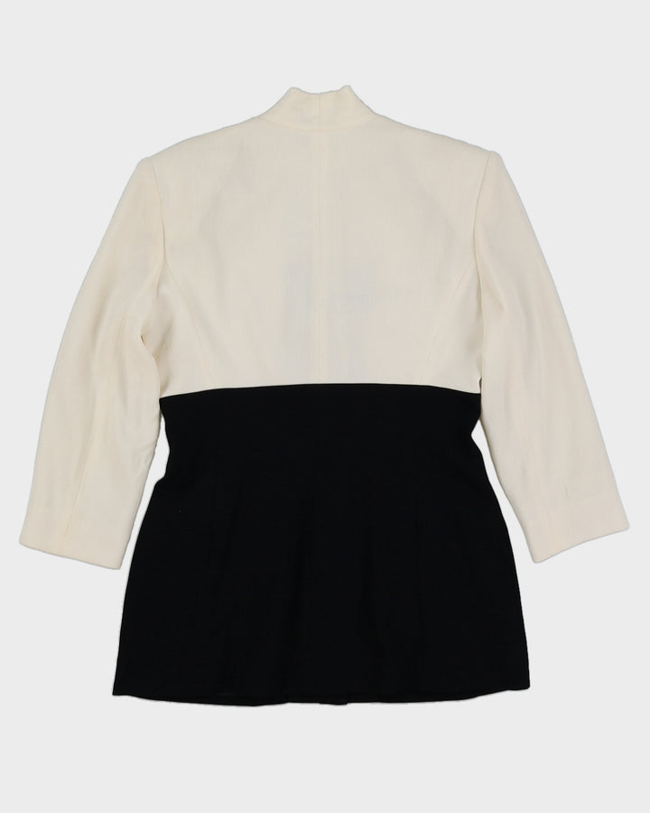 1990s Black and White Block Colour Blazer - S