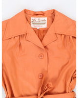 1960s Orange Trench Coat - S