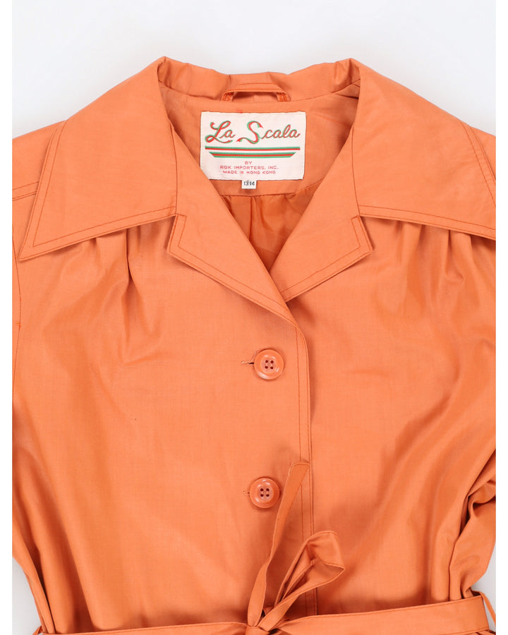 1960s Orange Trench Coat - S