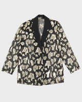 Black And Gold Lame Blazer Jacket - M