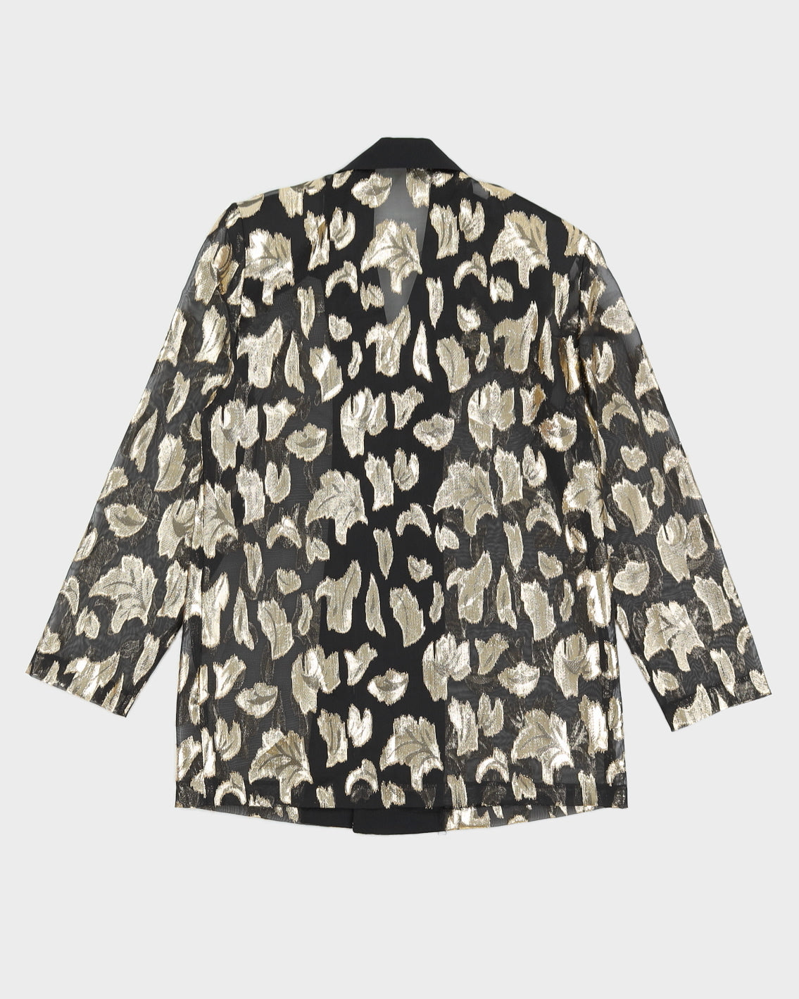 Black And Gold Lame Blazer Jacket - M