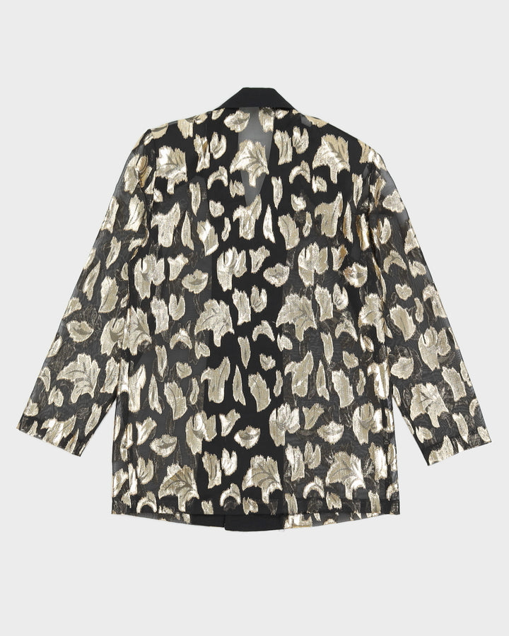 Black And Gold Lame Blazer Jacket - M