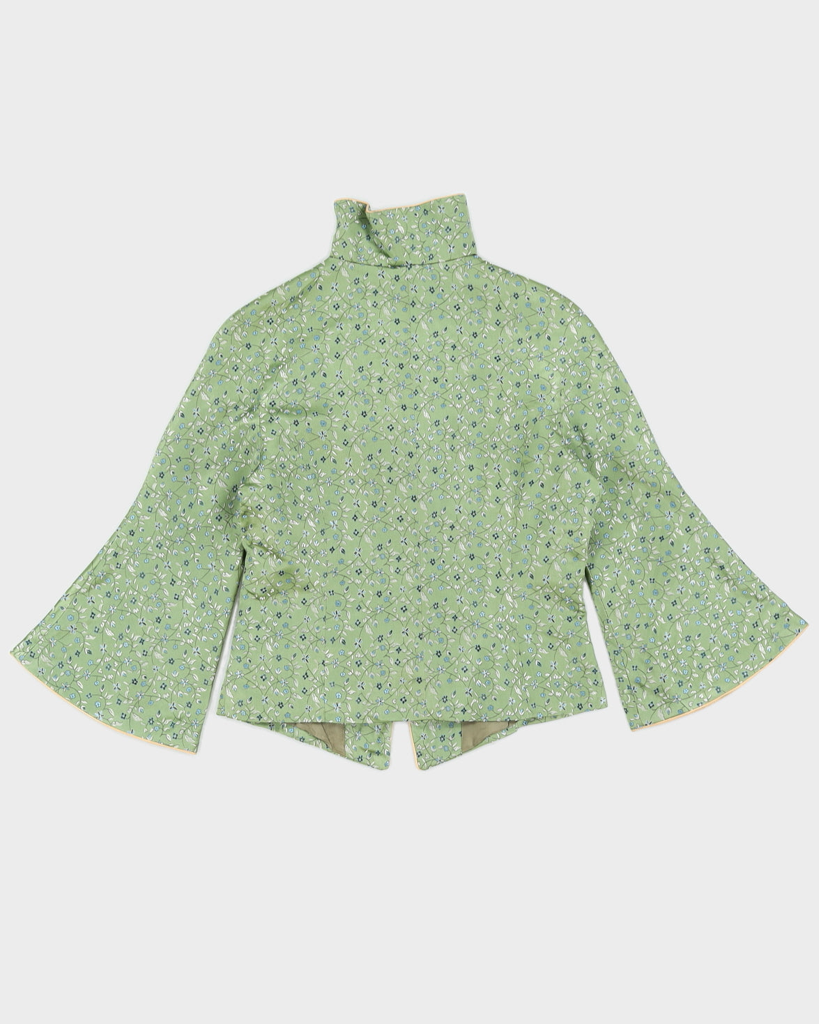 Green Floral Cheongsam Style Jacket - S
