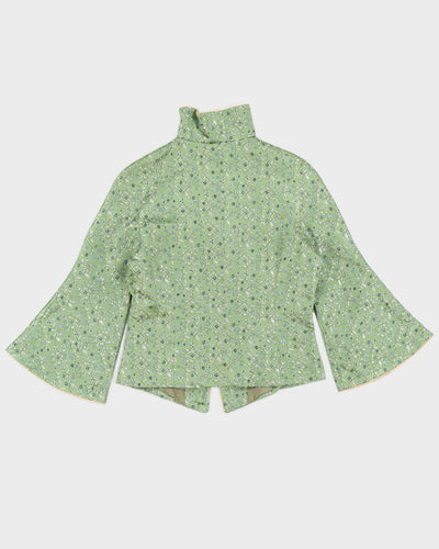 Green Floral Cheongsam Style Jacket - S