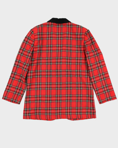 00s Red Tartan Blazer Jacket - L