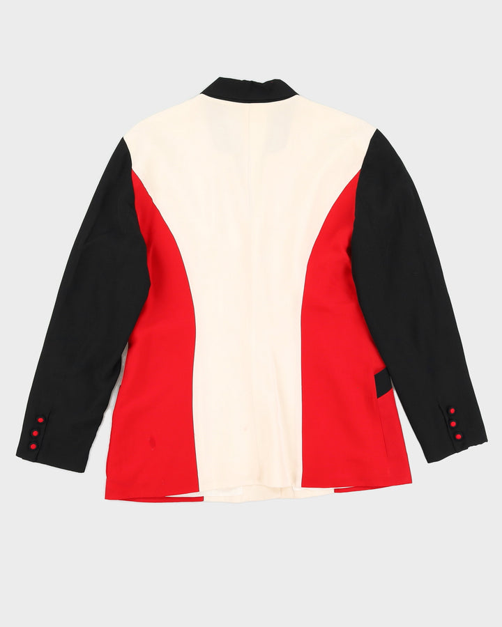 Block Colour Silk Blazer Jacket - M