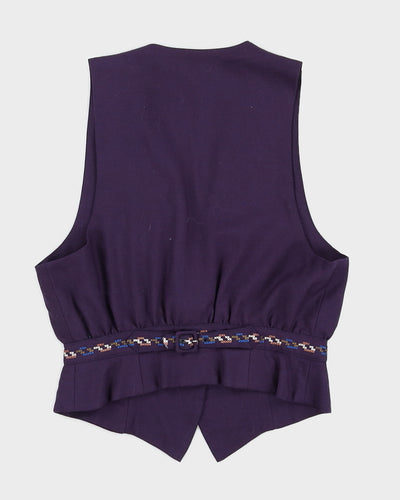 Plum Embroidered Waistcoat - S