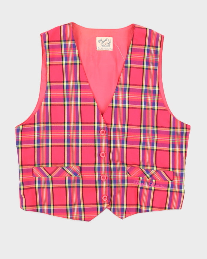 Pink Tartan Bugs Bunny Waistcoat - S